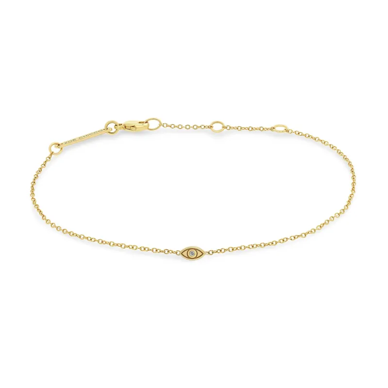 14k Itty Bitty Diamond Evil Eye Bracelet sold by Zoe Chicco