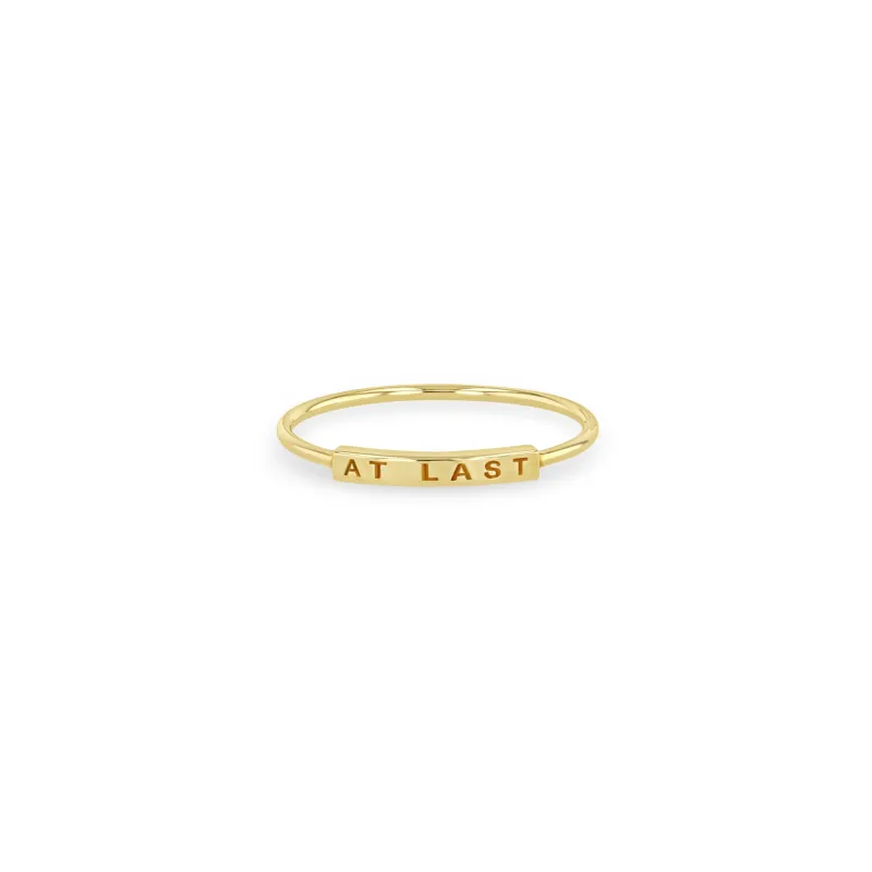 14k Gold Engraved Nameplate Ring sold by Zoe Chicco