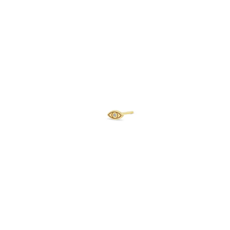 14k Itty Bitty Diamond Evil Eye Stud sold by Zoe Chicco