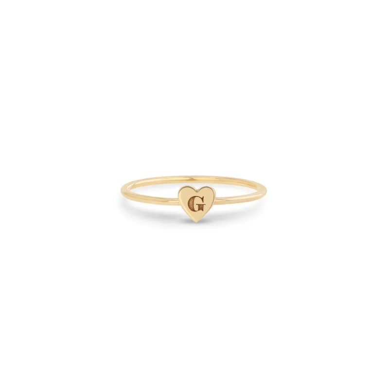 14k Initial Heart Ring sold by Zoe Chicco