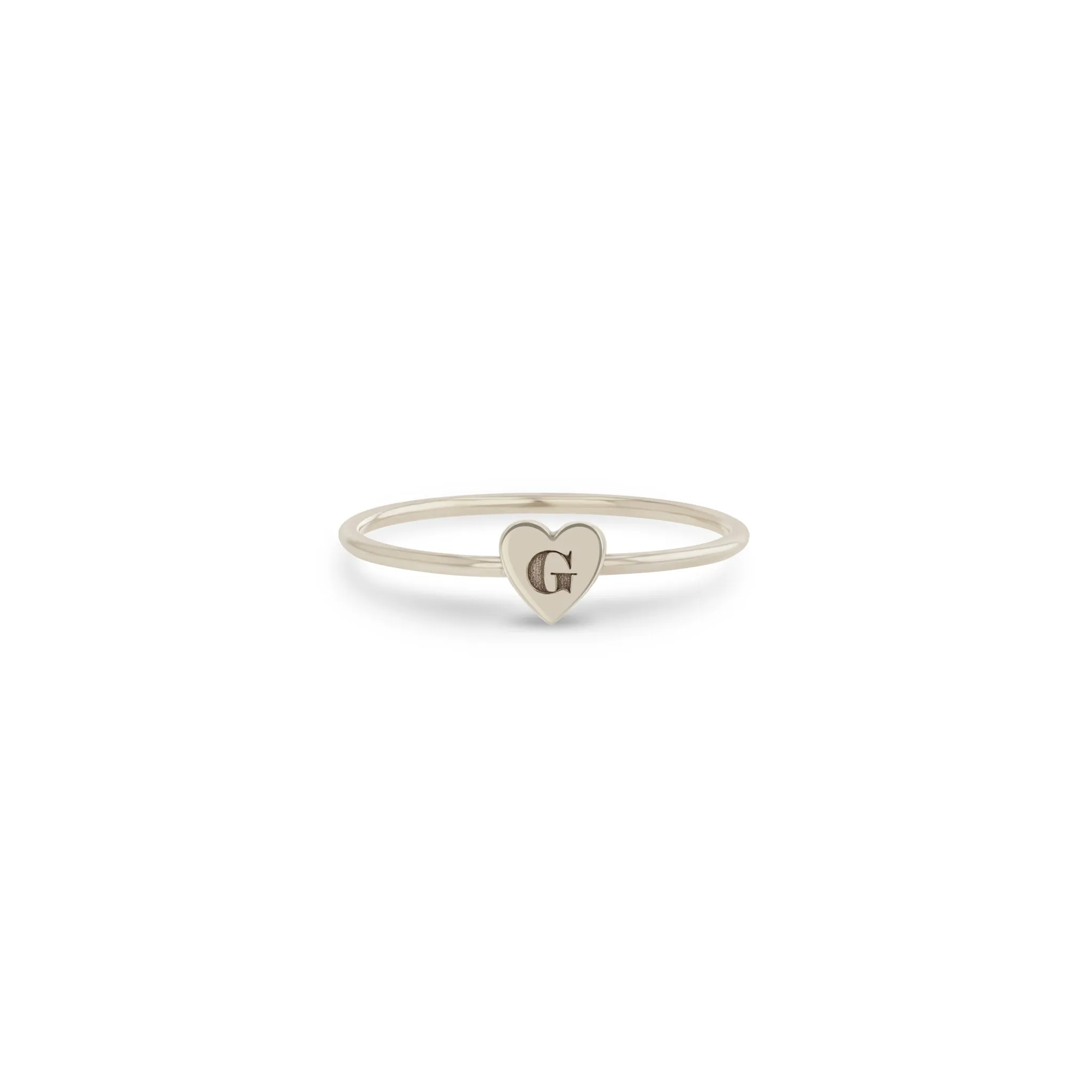 14k Initial Heart Ring sold by Zoe Chicco product image thumbnail 4
