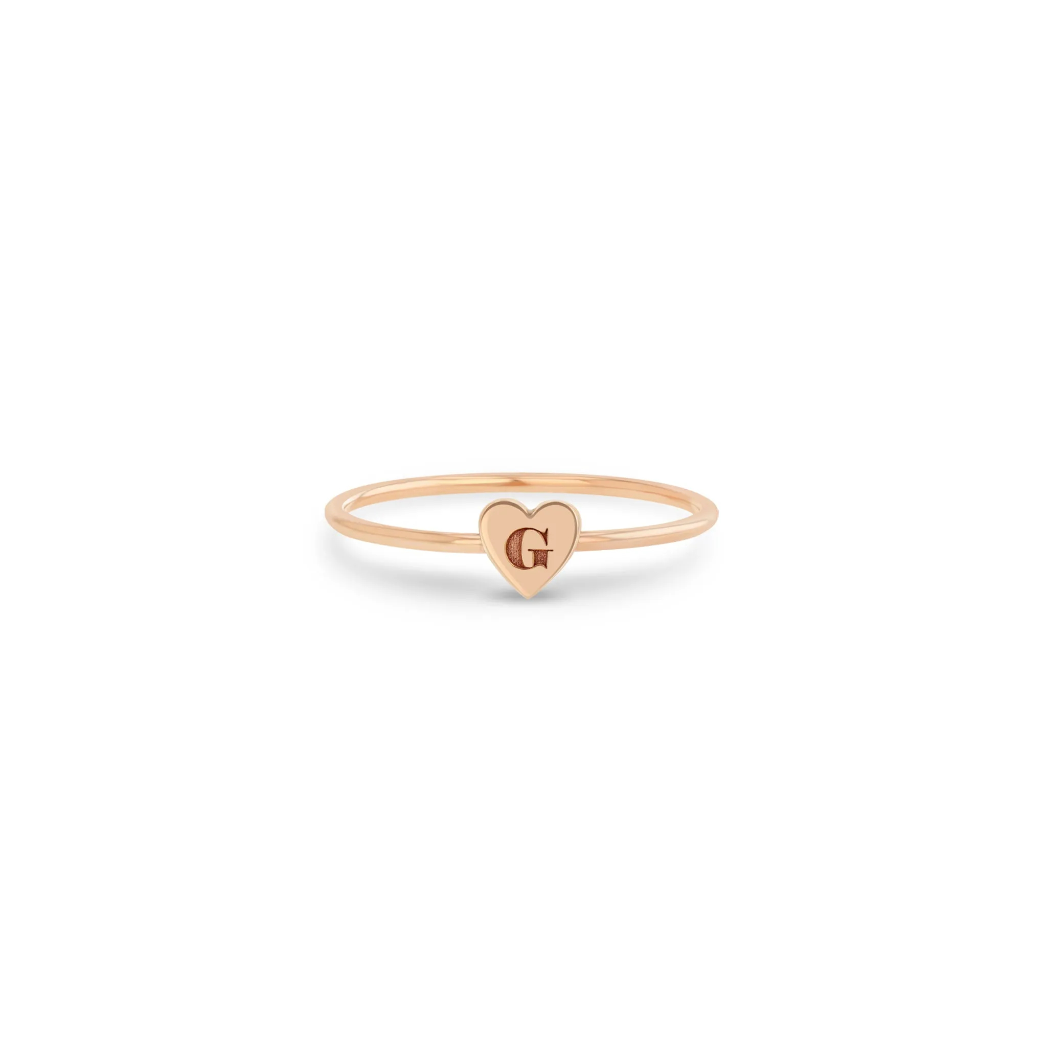 14k Initial Heart Ring sold by Zoe Chicco product image thumbnail 3