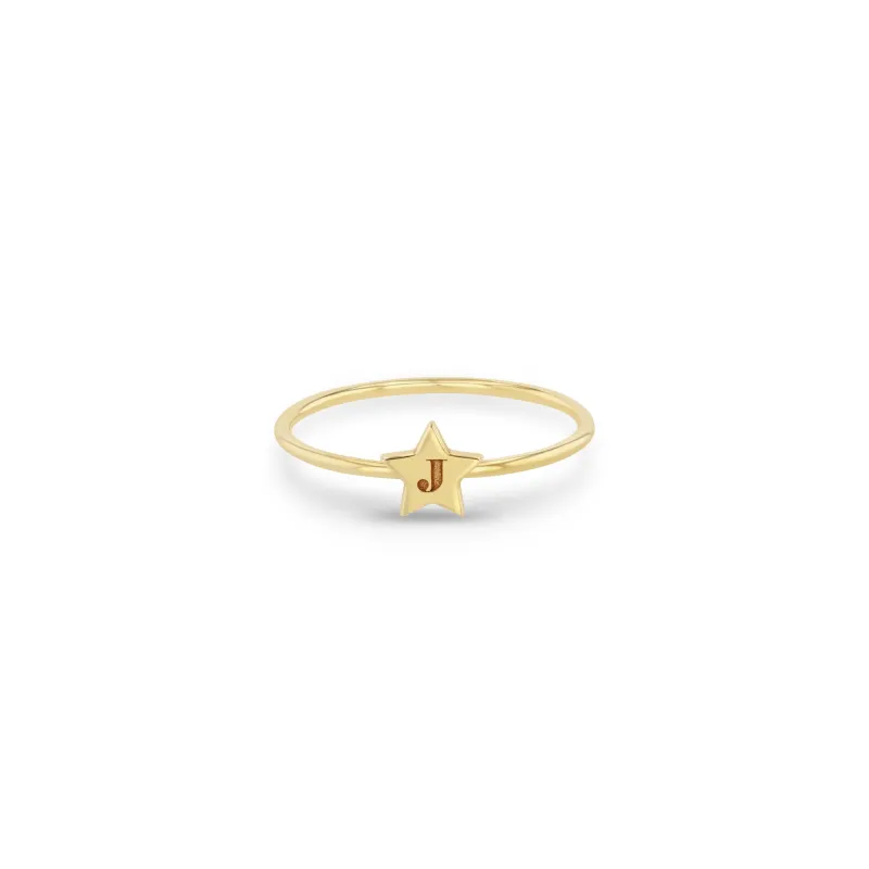 14k Initial Star Ring sold by Zoe Chicco