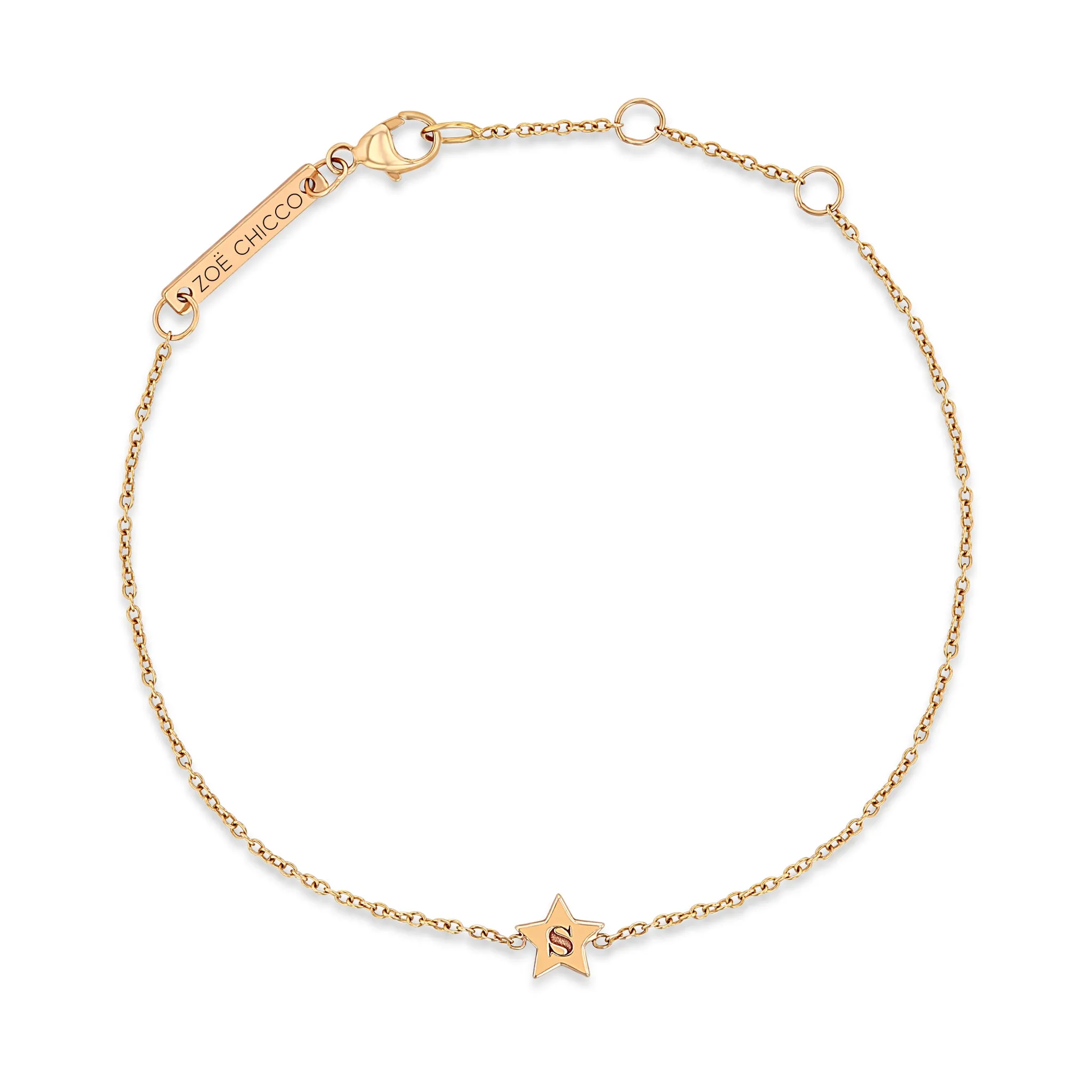 14k Gold Initial Star Bracelet sold by Zoe Chicco product image thumbnail 5