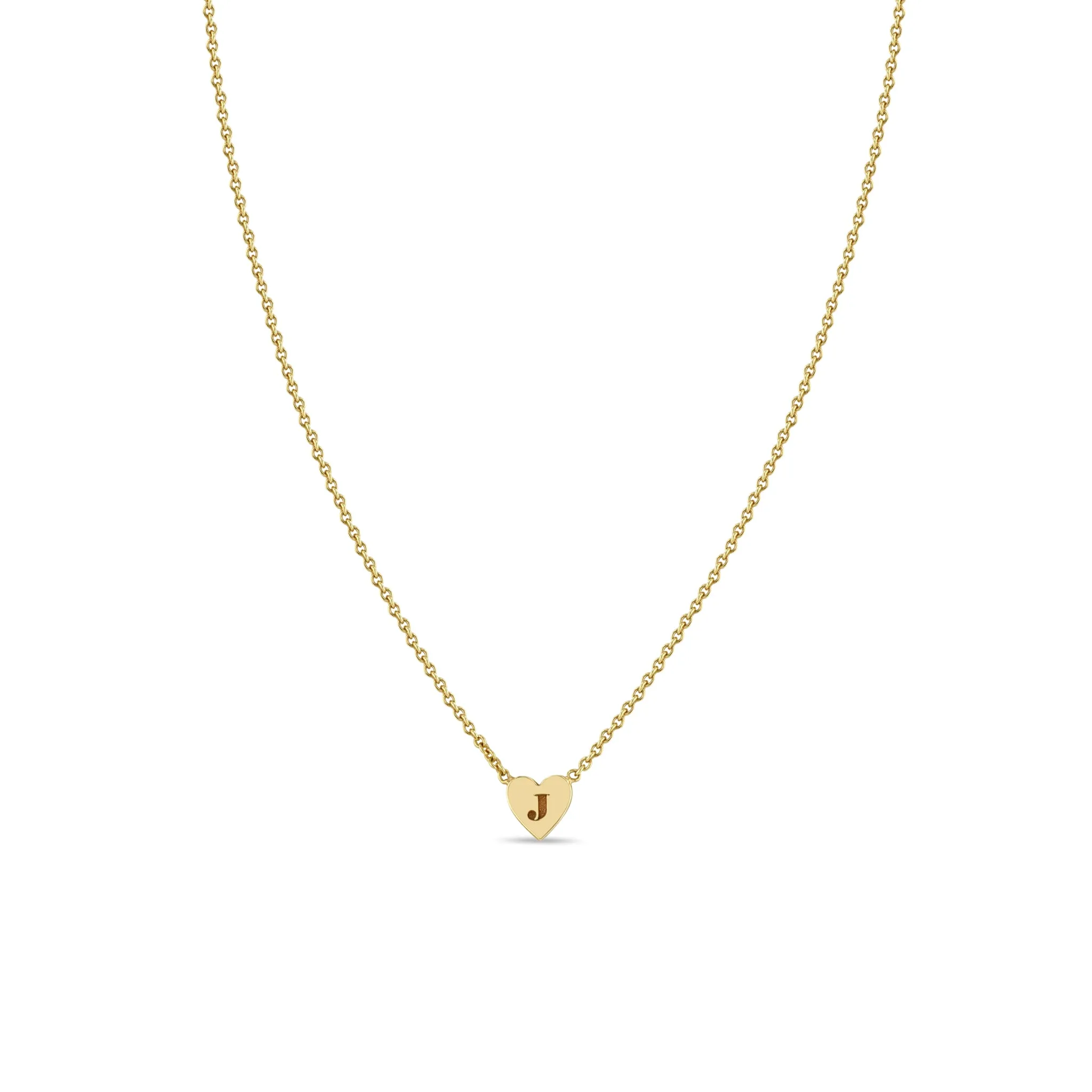 14k Engraved Initial Heart Necklace sold by Zoe Chicco