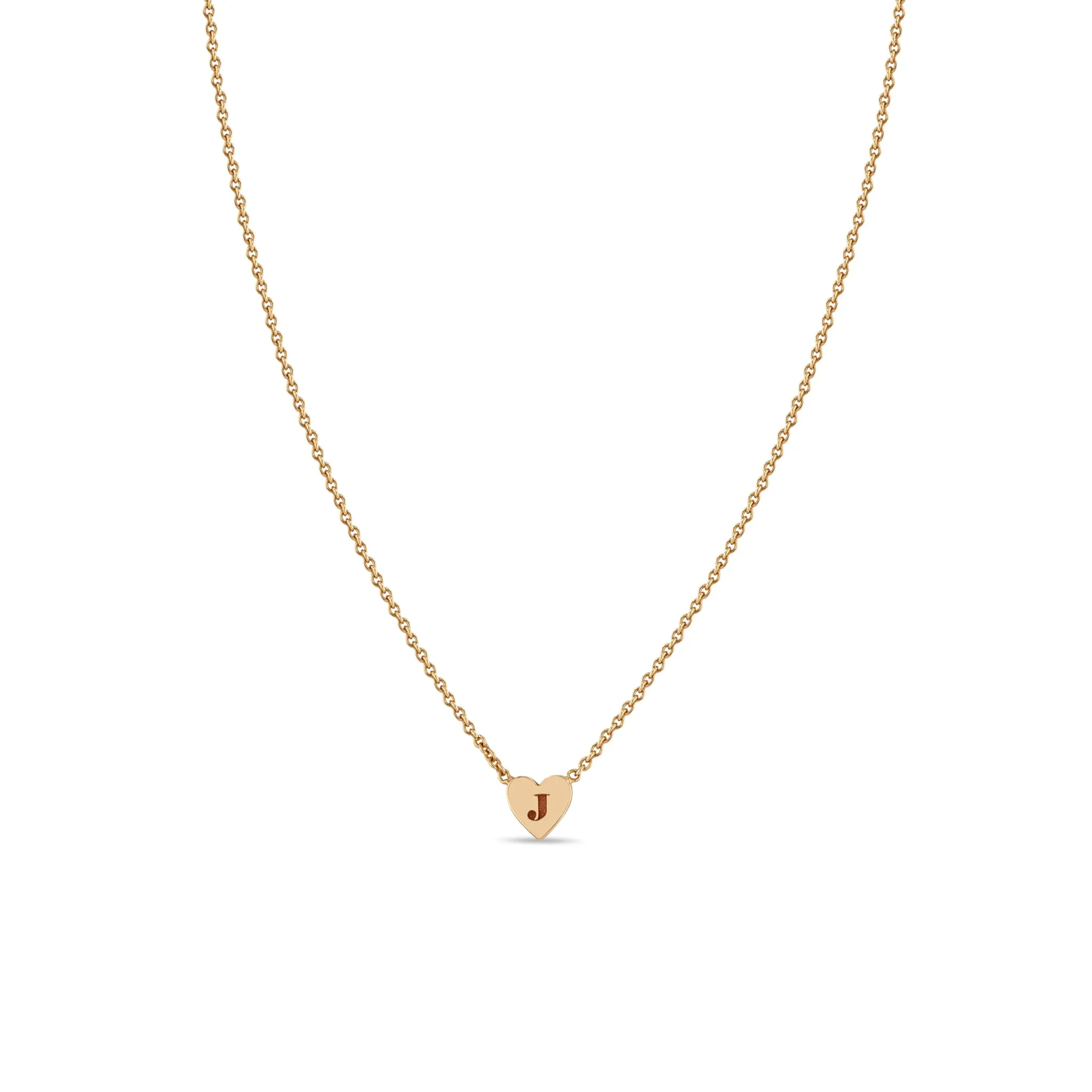 14k Engraved Initial Heart Necklace sold by Zoe Chicco product image thumbnail 2