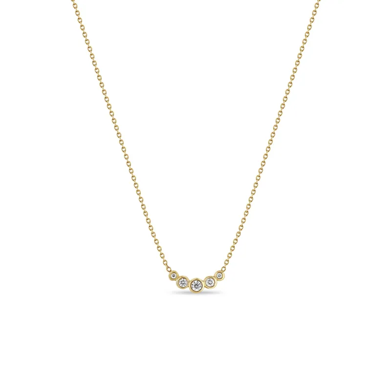 14k 5 Graduated Diamond Bezel Necklace sold by Zoe Chicco