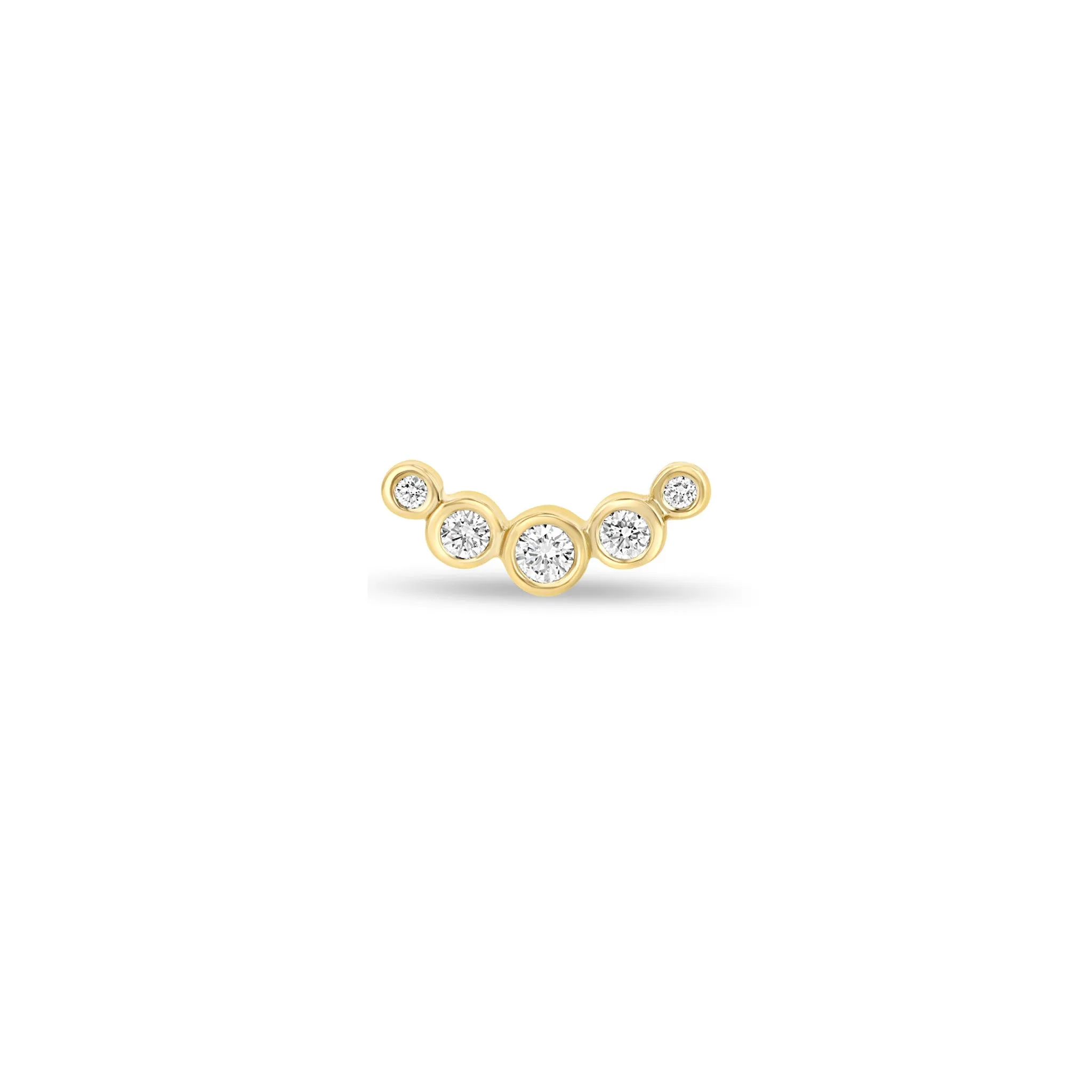 14k 5 Graduated Diamond Bezel Curve Studs sold by Zoe Chicco product image thumbnail 4