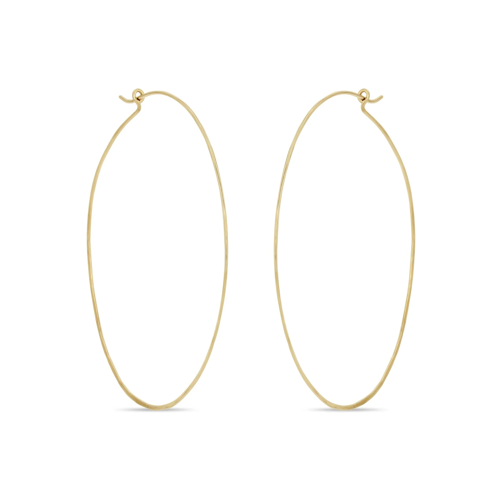 14k Extra Large Hammered Hoops sold by Zoe Chicco
