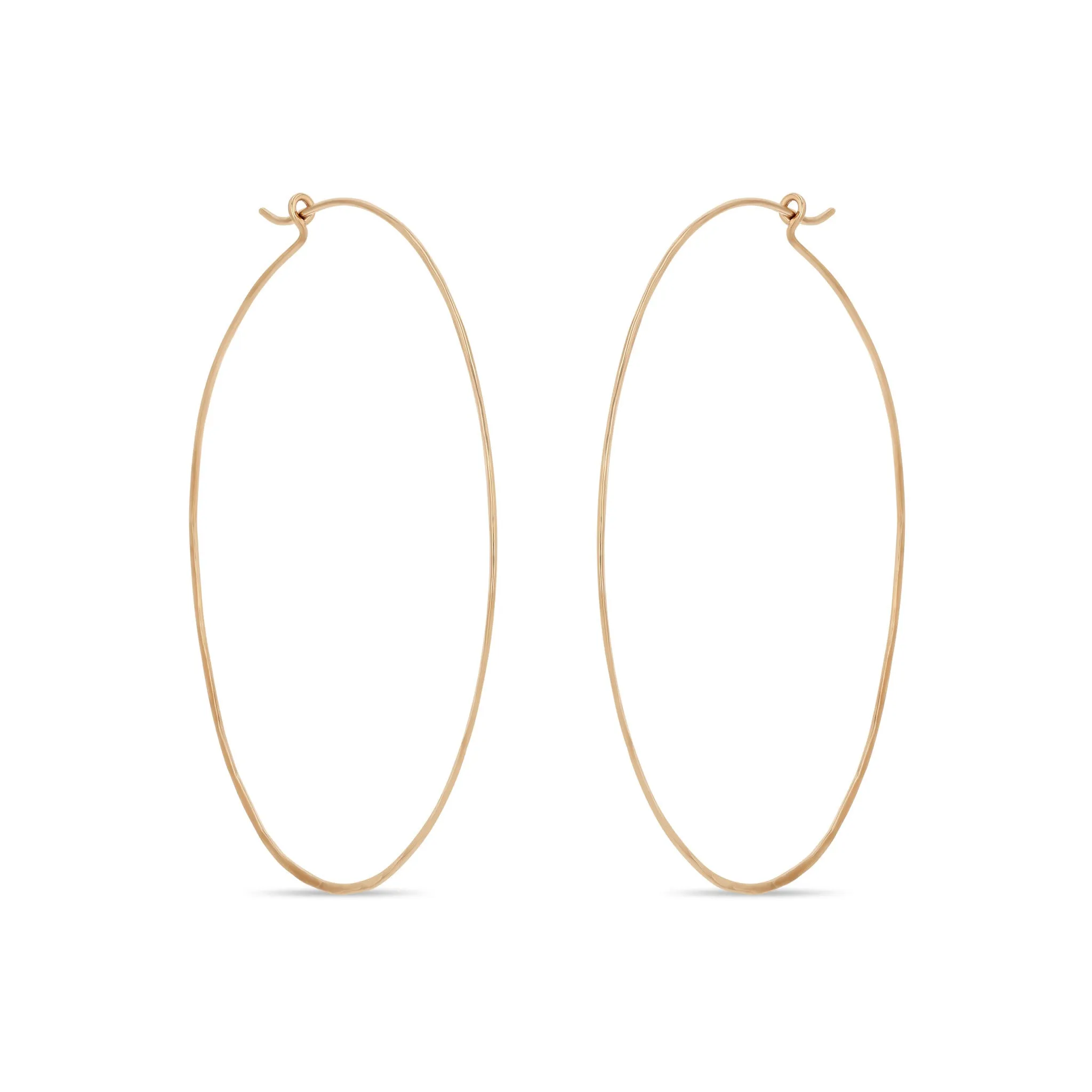 14k Extra Large Hammered Hoops sold by Zoe Chicco product image thumbnail 3