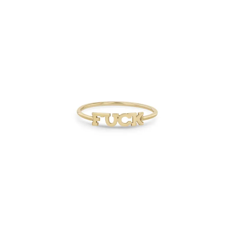 14k Itty Bitty FUCK Ring sold by Zoe Chicco