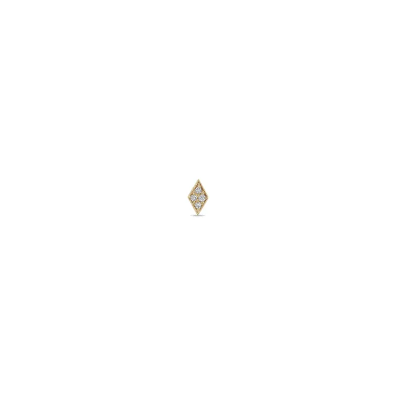 14k Itty Bitty Pavé Diamond Shape Stud sold by Zoe Chicco