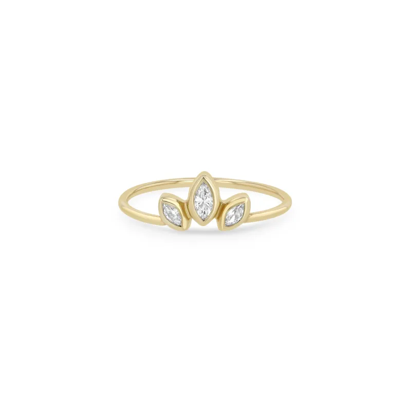 14k Marquise Diamond Fan Ring sold by Zoe Chicco