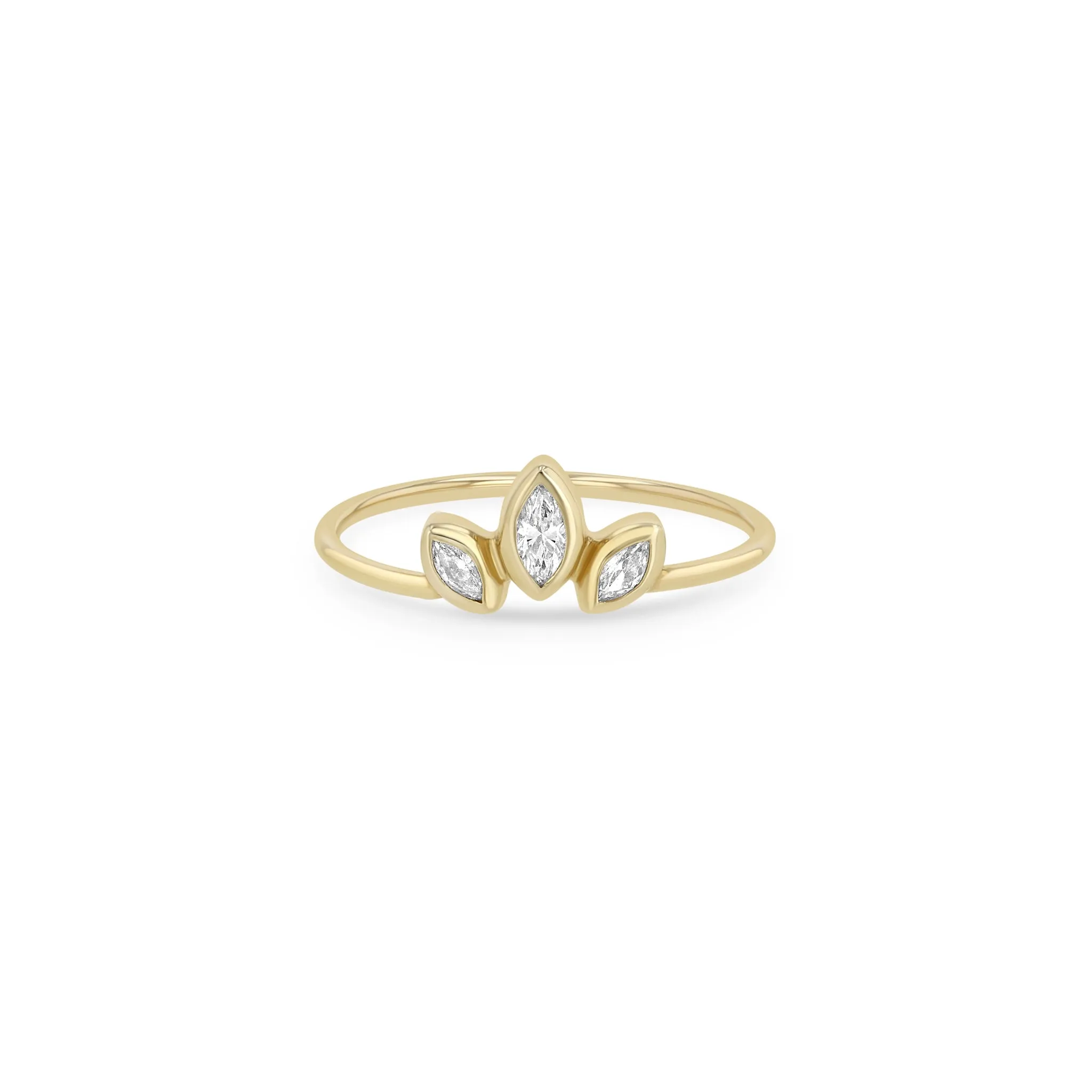 14k Marquise Diamond Fan Ring sold by Zoe Chicco