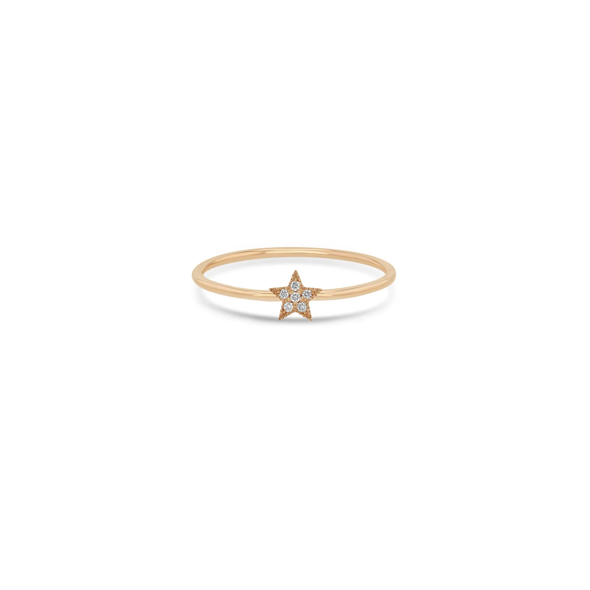 14k Itty Bitty Pavé Diamond Star Ring sold by Zoe Chicco product image thumbnail 5
