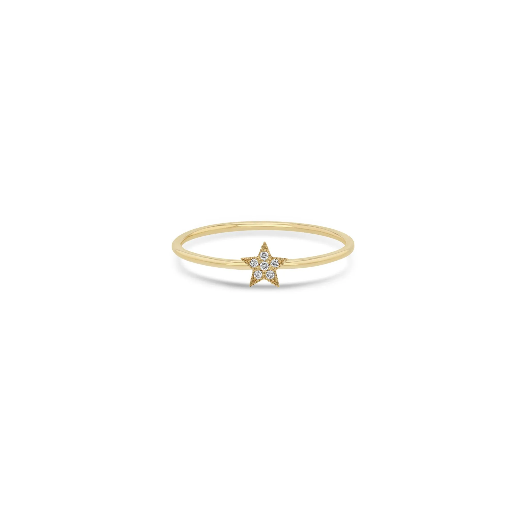 14k Itty Bitty Pavé Diamond Star Ring sold by Zoe Chicco