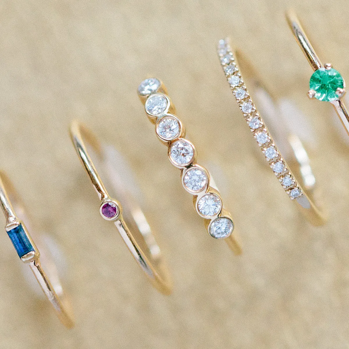 14k Single Prong Emerald Ring sold by Zoe Chicco product image thumbnail 2