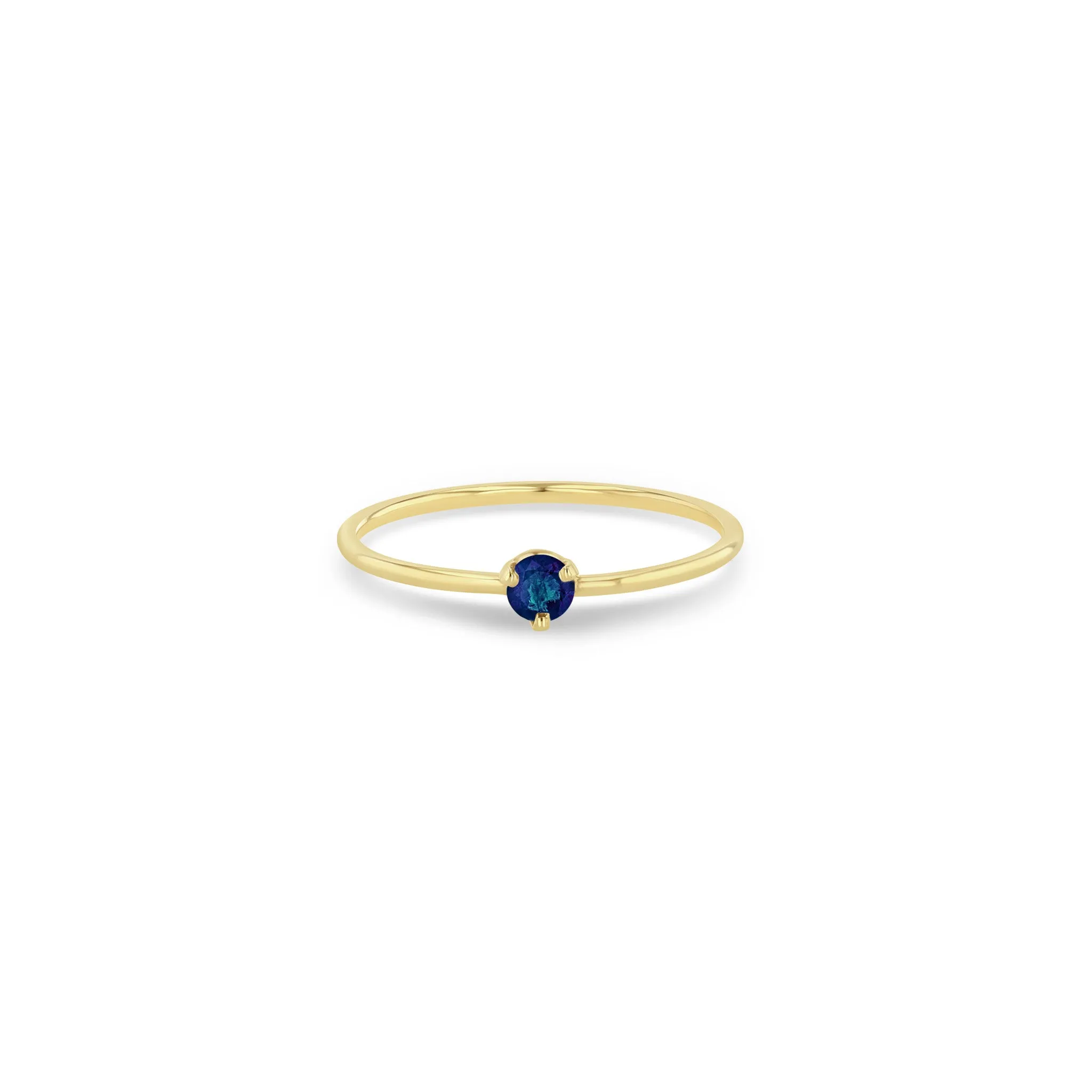 14k Single Blue Sapphire Prong Ring sold by Zoe Chicco