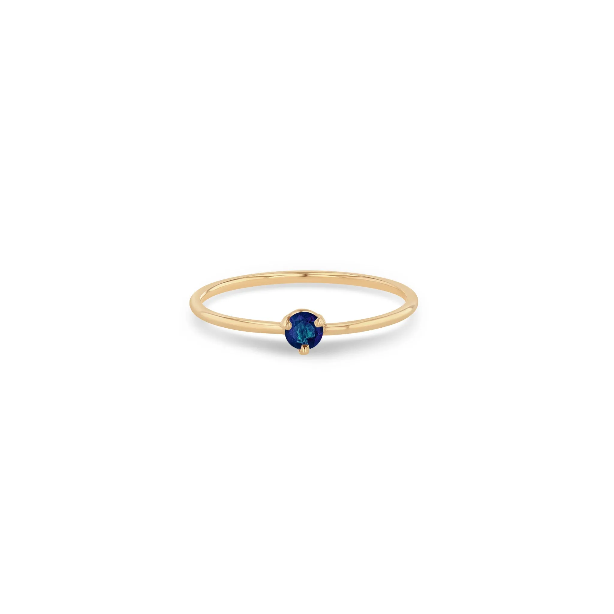 14k Single Blue Sapphire Prong Ring sold by Zoe Chicco product image thumbnail 2