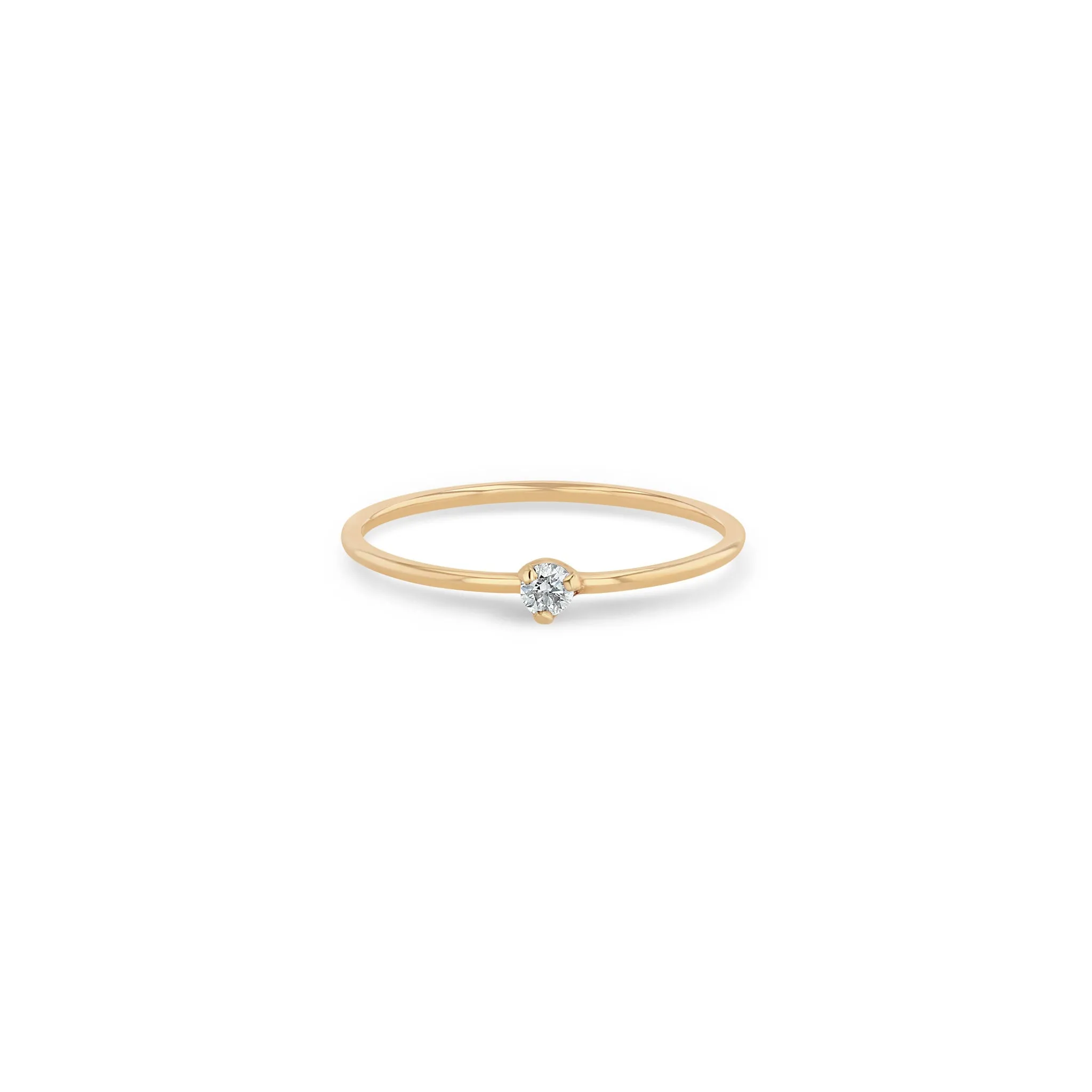 14k Prong Diamond Solitaire Ring sold by Zoe Chicco product image thumbnail 2