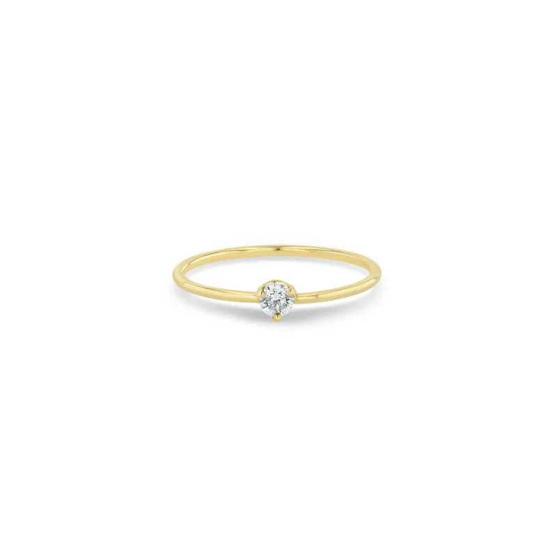14k Prong Diamond Solitaire Ring sold by Zoe Chicco