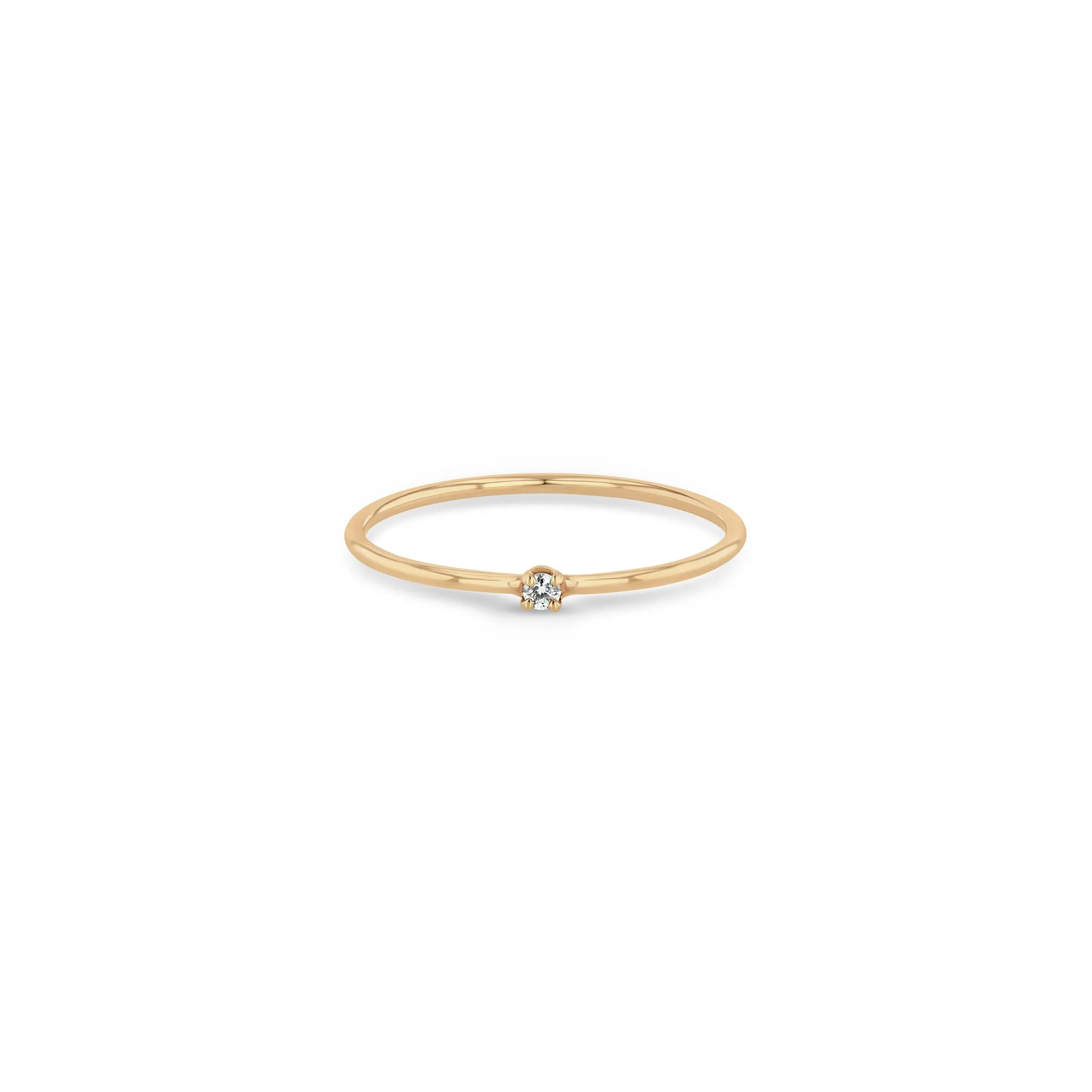 14k Prong Diamond Solitaire Ring sold by Zoe Chicco product image thumbnail 5