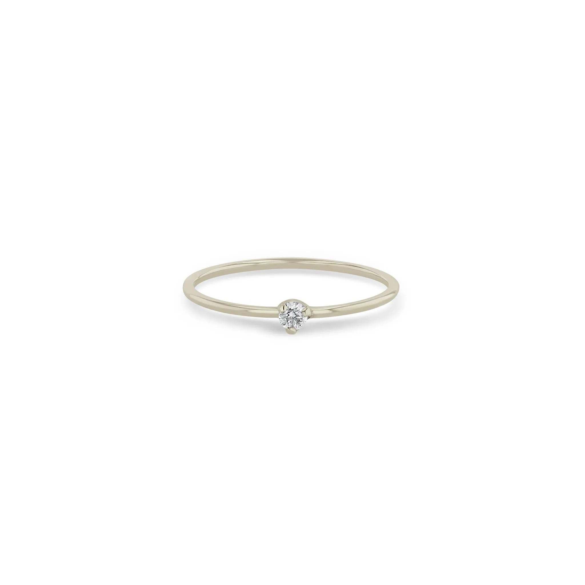 14k Prong Diamond Solitaire Ring sold by Zoe Chicco product image thumbnail 3