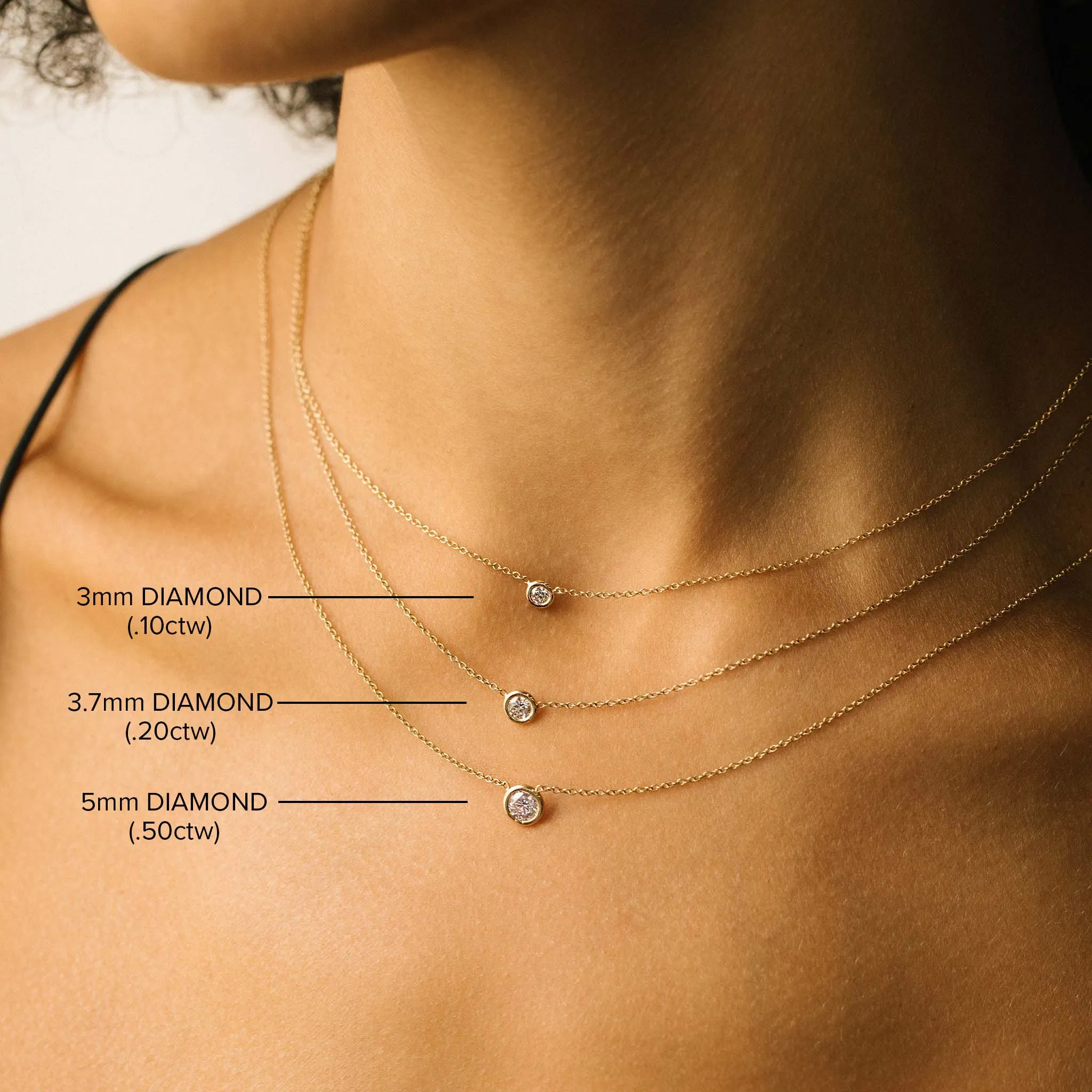 14k Floating Diamond Solitaire Necklace sold by Zoe Chicco product image thumbnail 2