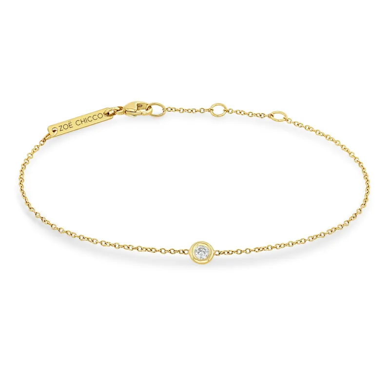 14k Single Floating Diamond Bracelet sold by Zoe Chicco