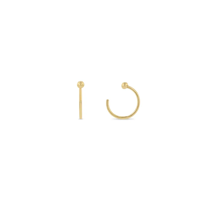14k Tiny Ball Reverse Huggie Hoop Earrings sold by Zoe Chicco
