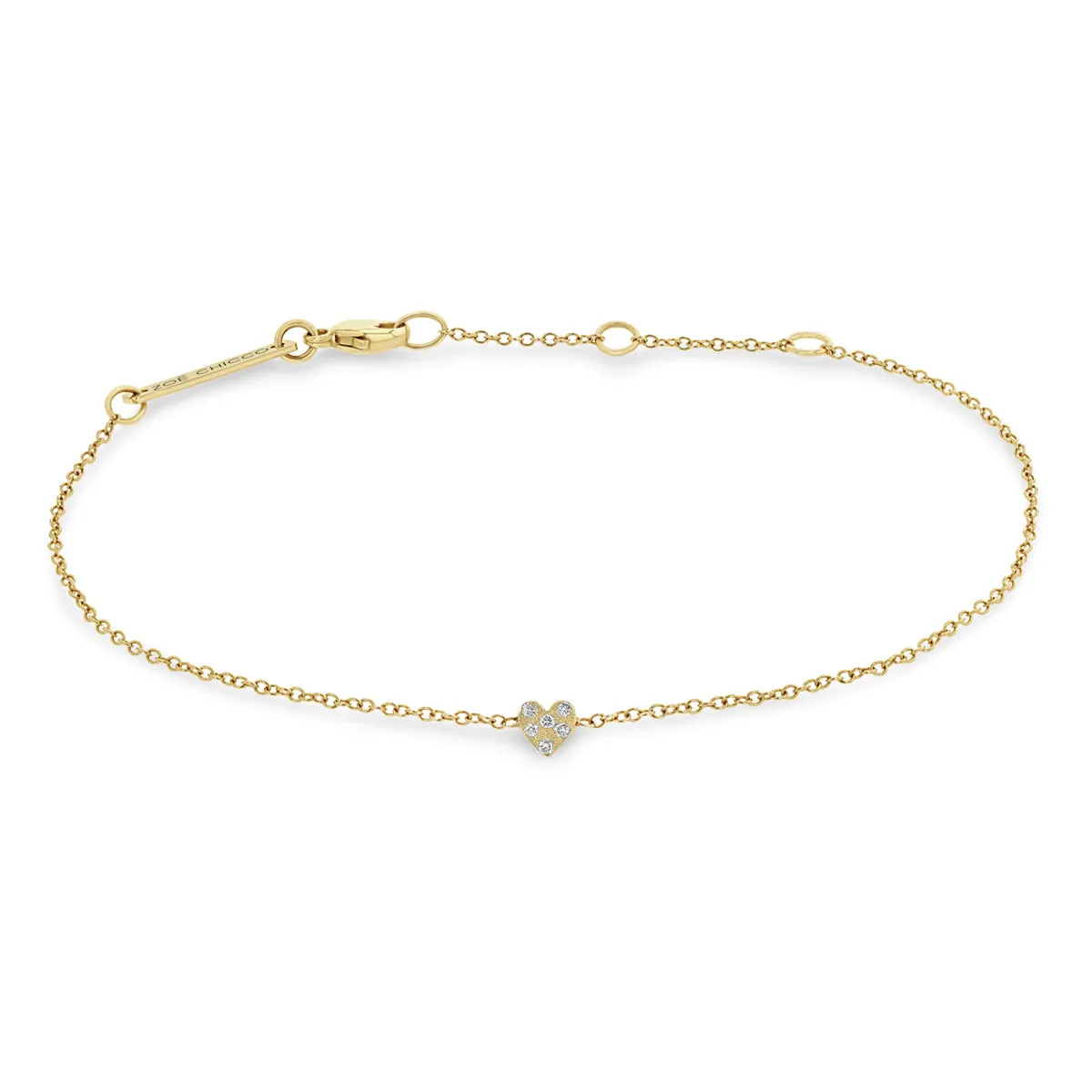 14k Itty Bitty Pavé Diamond Heart Bracelet sold by Zoe Chicco