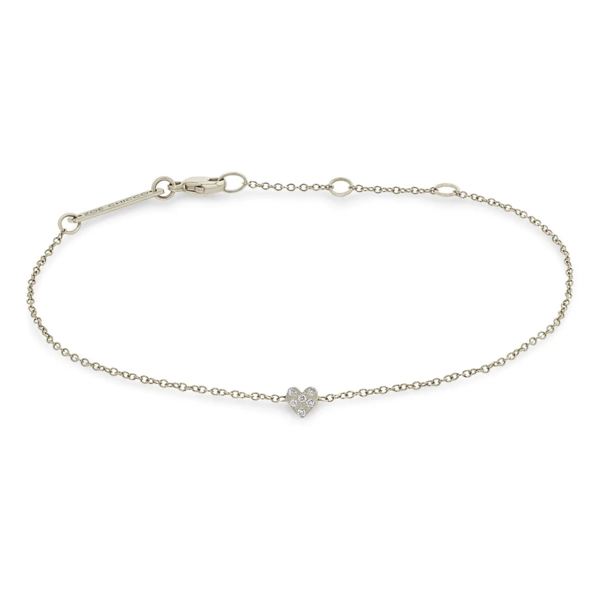 14k Itty Bitty Pavé Diamond Heart Bracelet sold by Zoe Chicco product image thumbnail 3