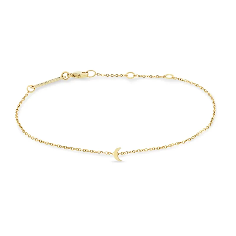 14k Itty Bitty Crescent Moon Bracelet sold by Zoe Chicco