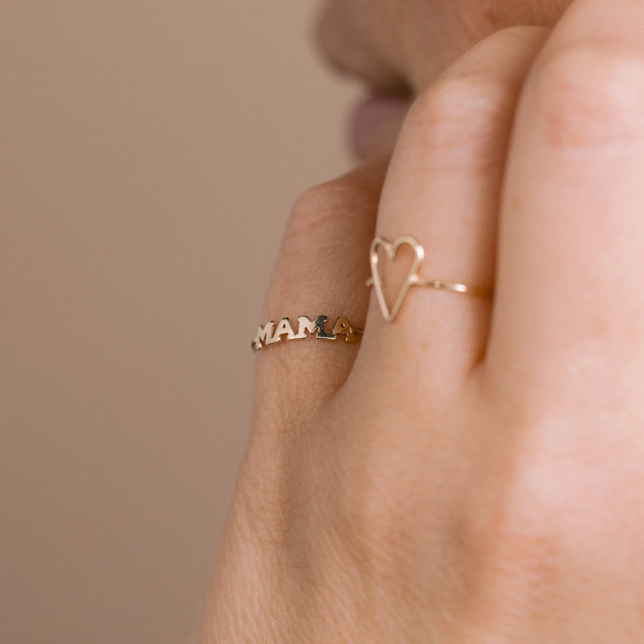 14k Itty Bitty MAMA Ring sold by Zoe Chicco product image thumbnail 2