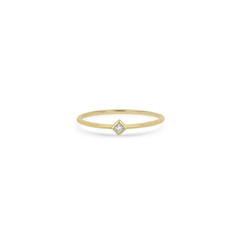14k Tiny Princess Diamond Ring sold by Zoe Chicco