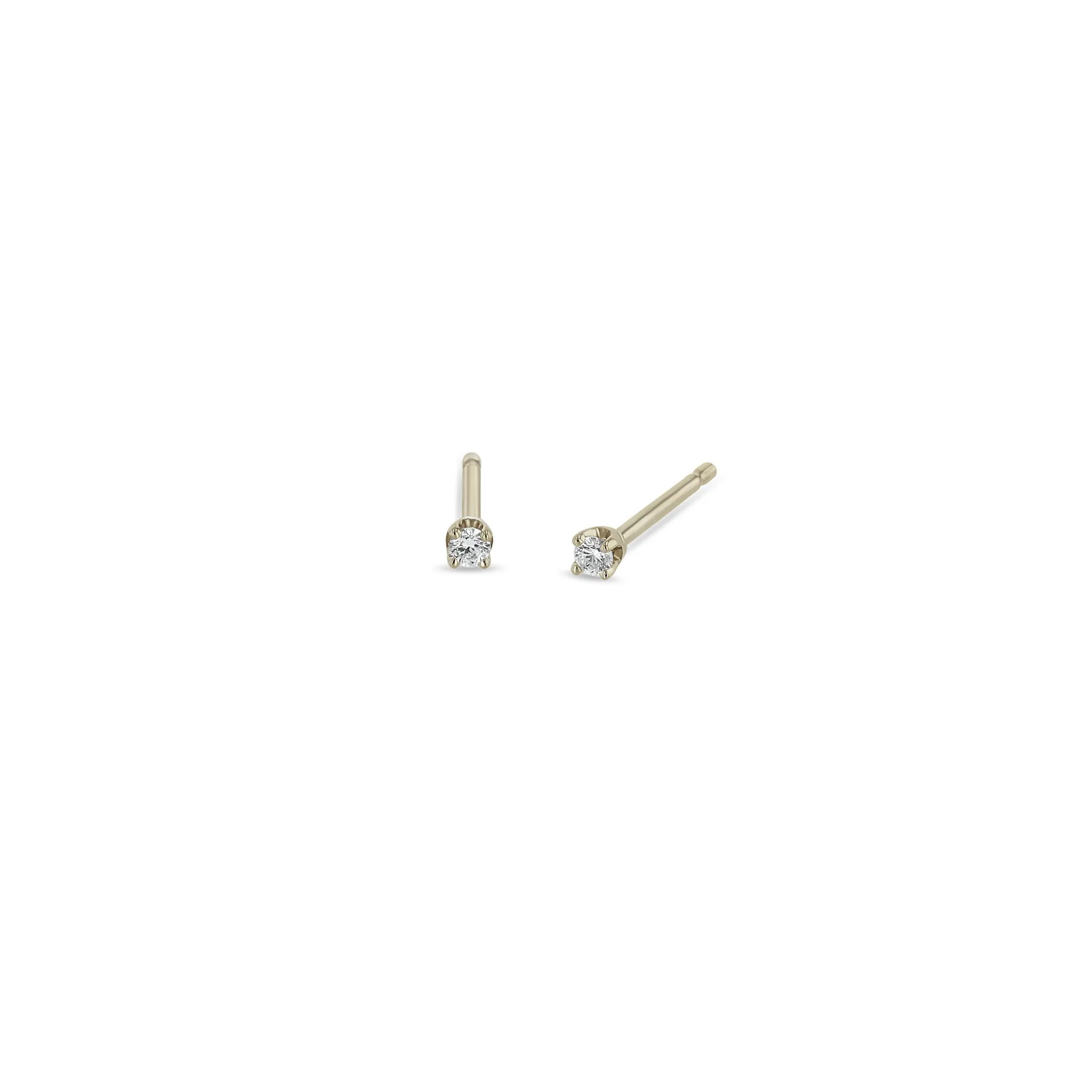 14k Prong Diamond Solitaire Studs sold by Zoe Chicco product image thumbnail 4