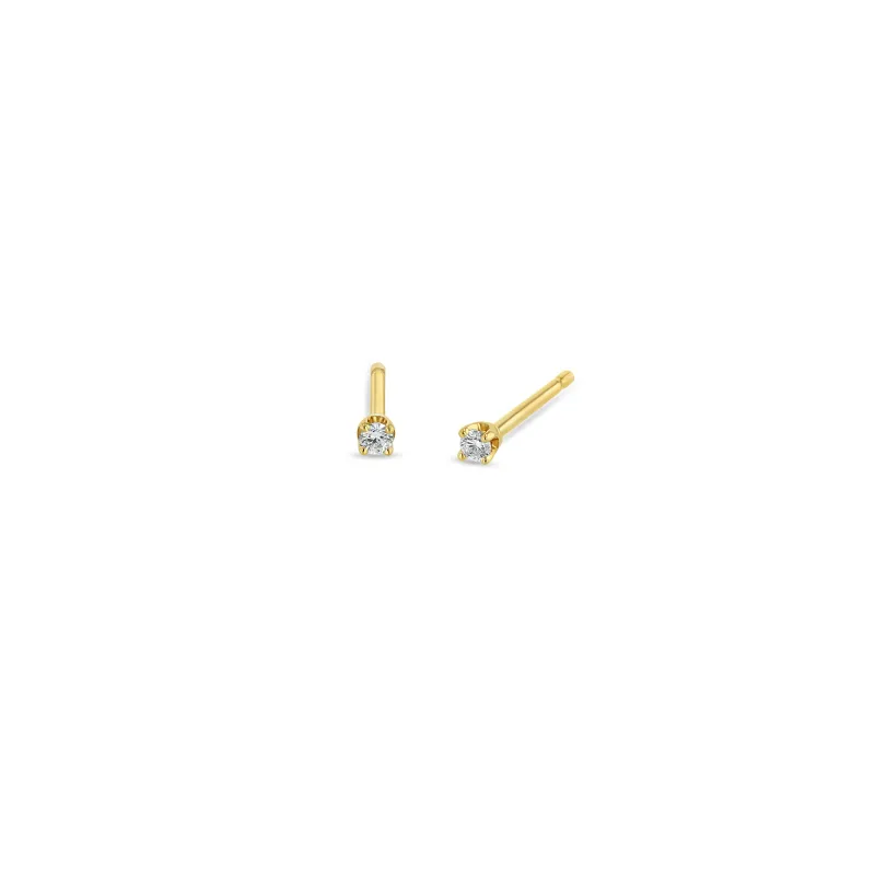 14k Prong Diamond Solitaire Studs sold by Zoe Chicco