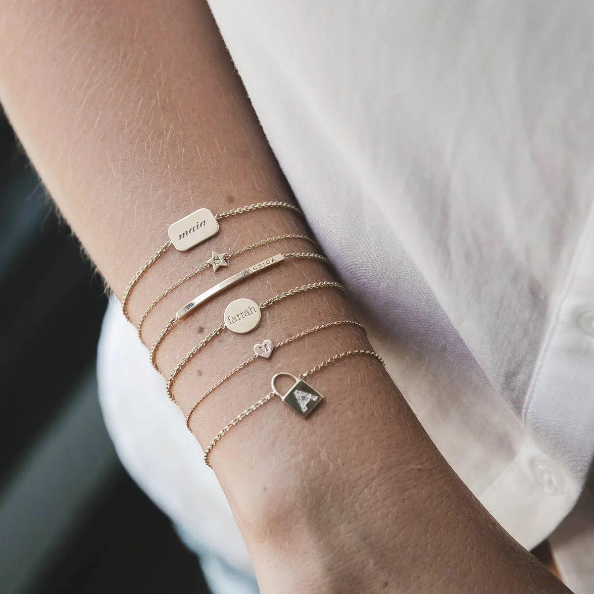 14k Thin Customizable ID Bracelet sold by Zoe Chicco product image thumbnail 2