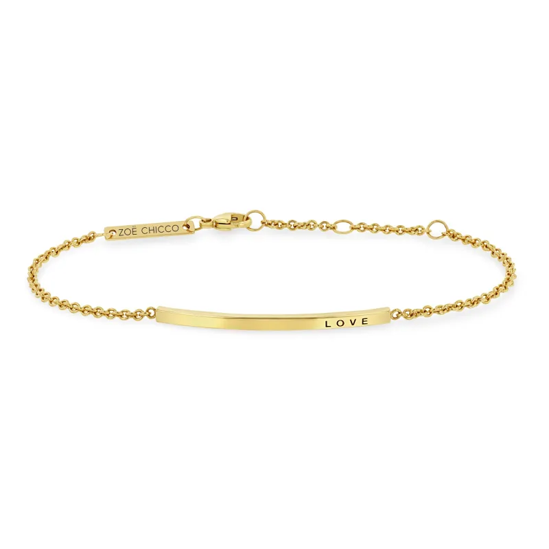 14k Thin Customizable ID Bracelet sold by Zoe Chicco