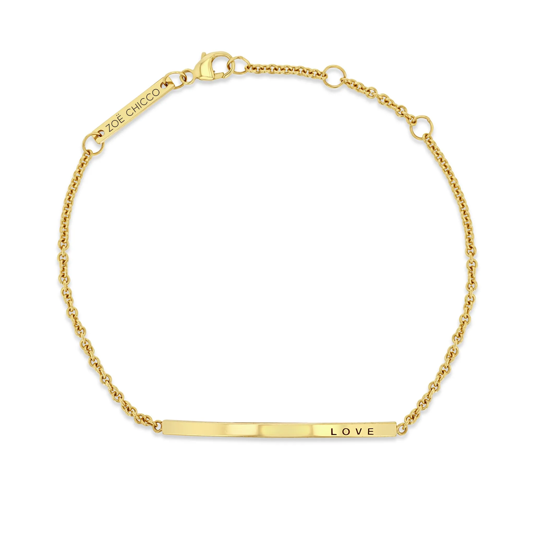 14k Thin Customizable ID Bracelet sold by Zoe Chicco product image thumbnail 4