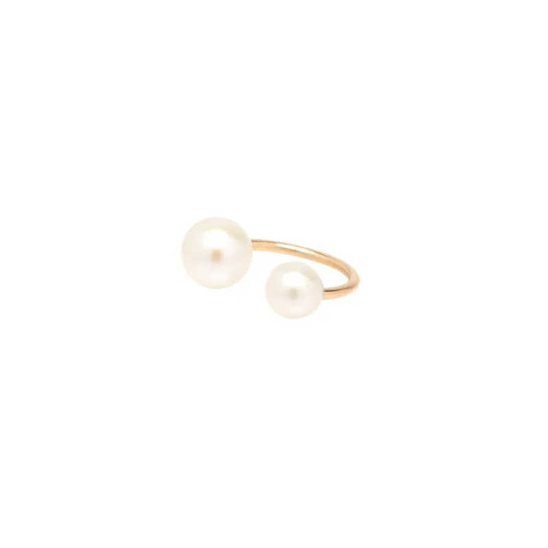 14k Double Pearl Ear Cuff sold by Zoe Chicco