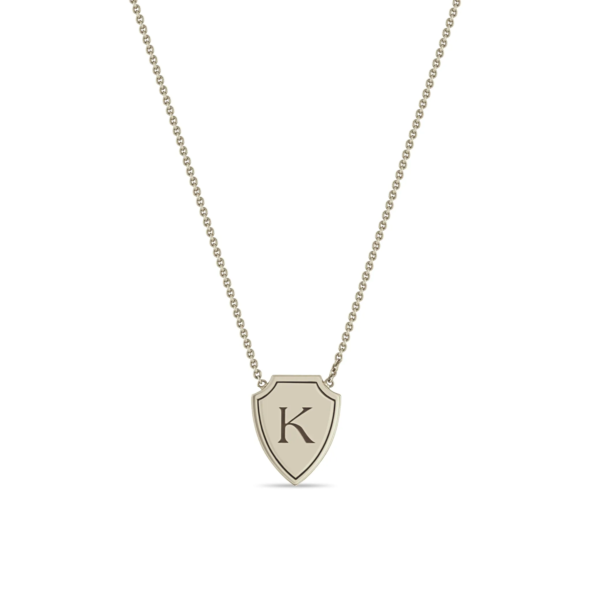 14k Initial Shield Necklace sold by Zoe Chicco product image thumbnail 5