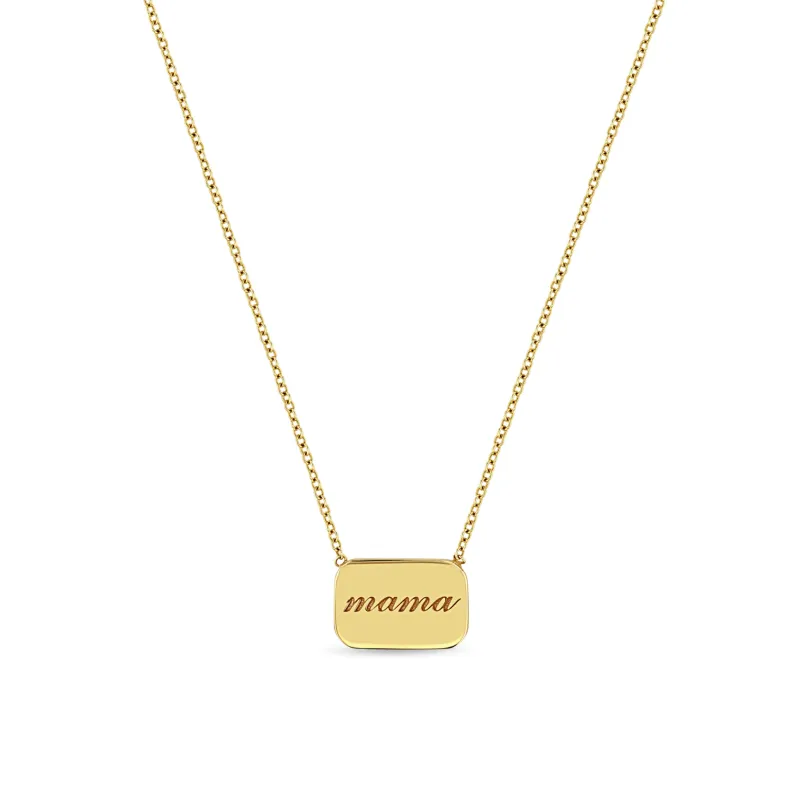 14k Personalized Rounded Rectangle Nameplate Necklace made by Zoe Chicco