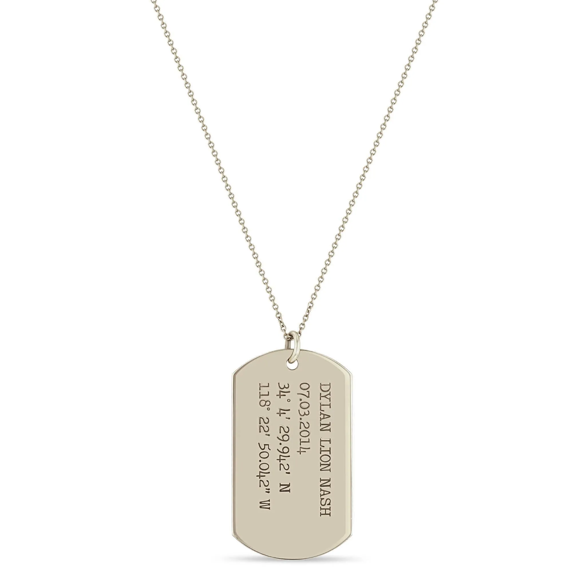 14k Large Engraved Dog Tag Necklace sold by Zoe Chicco product image thumbnail 5