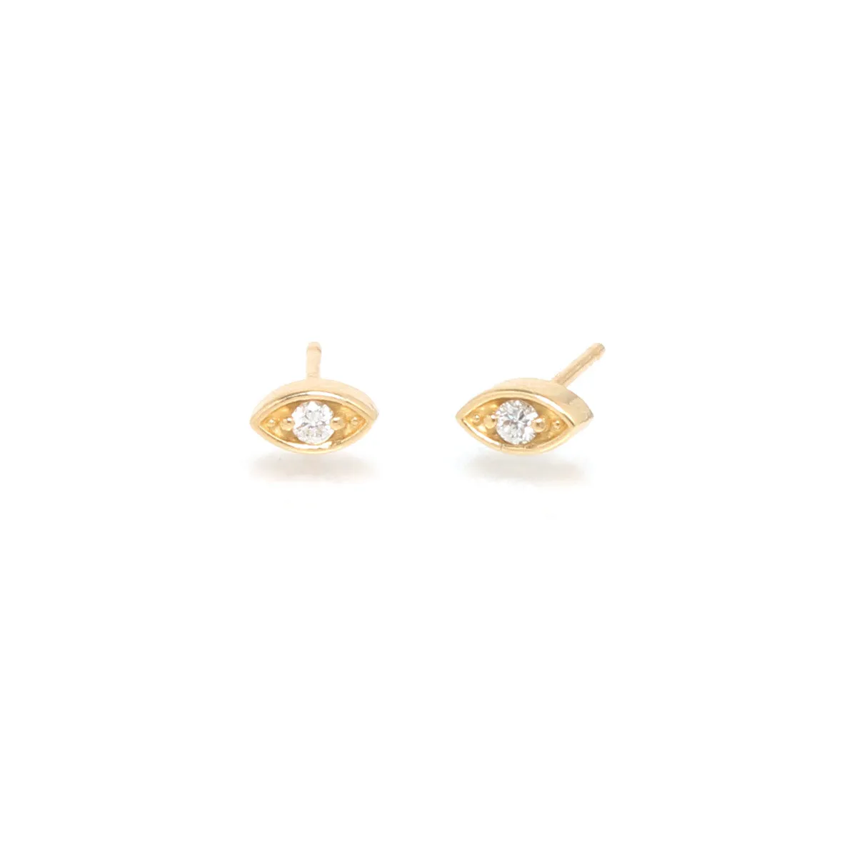 14k Small Diamond Eye Studs sold by Zoe Chicco
