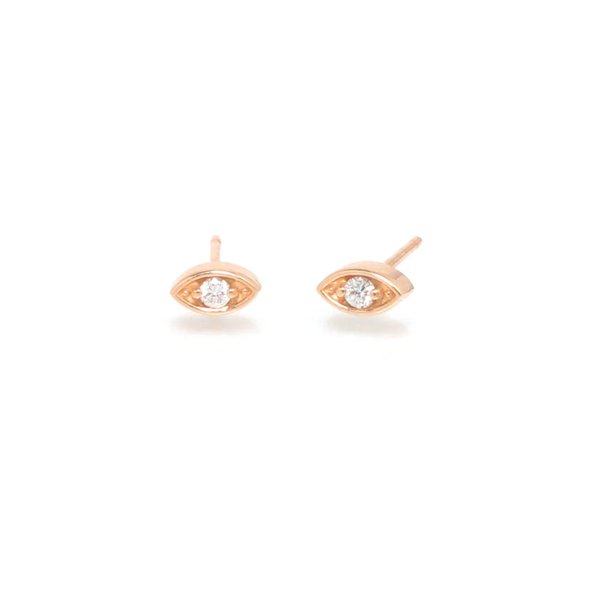 14k Small Diamond Eye Studs sold by Zoe Chicco product image thumbnail 3