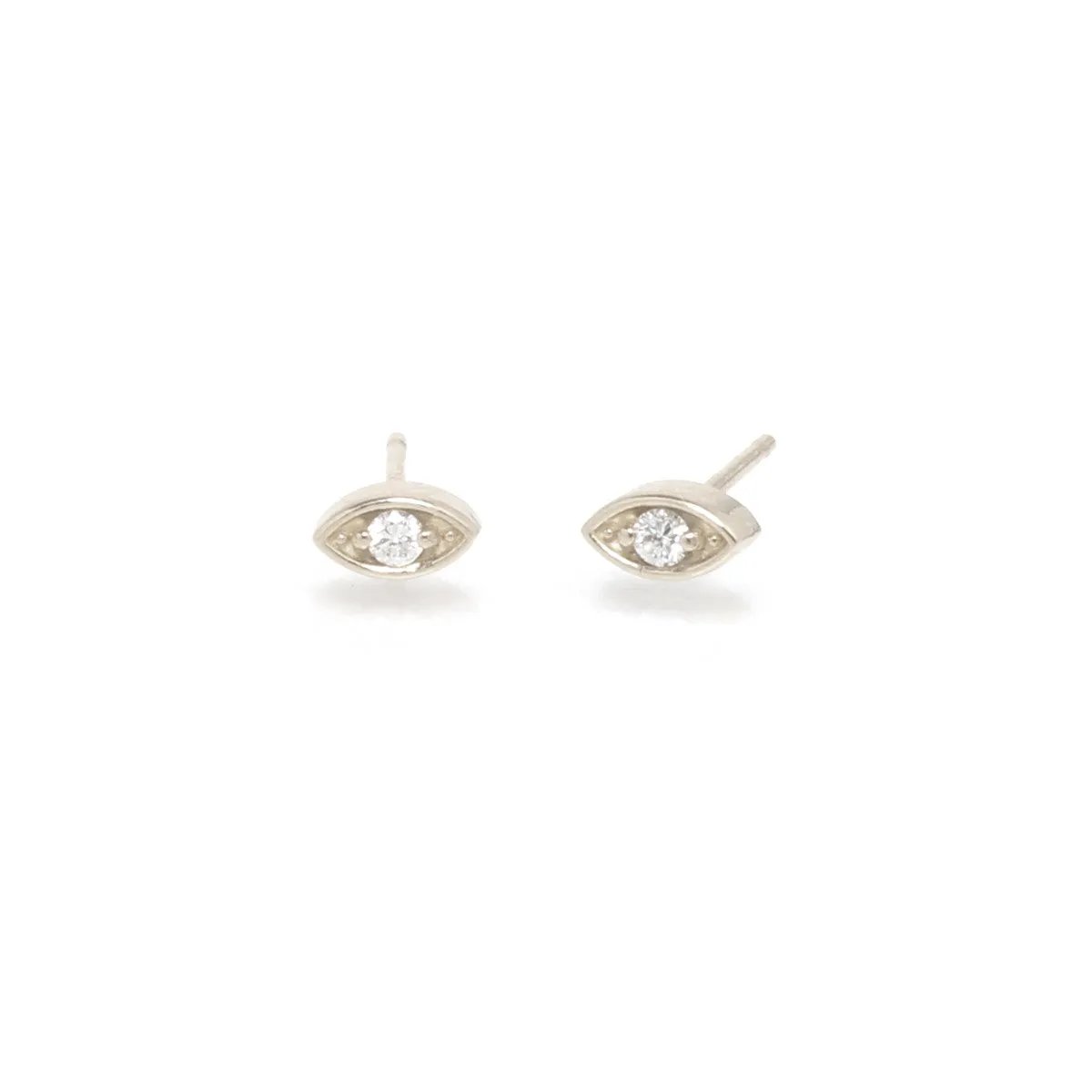 14k Small Diamond Eye Studs sold by Zoe Chicco product image thumbnail 4