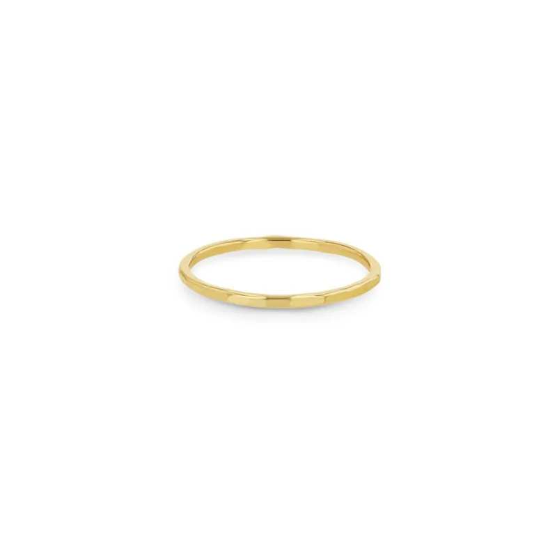 14k Gold Thin Hammered Band Ring sold by Zoe Chicco