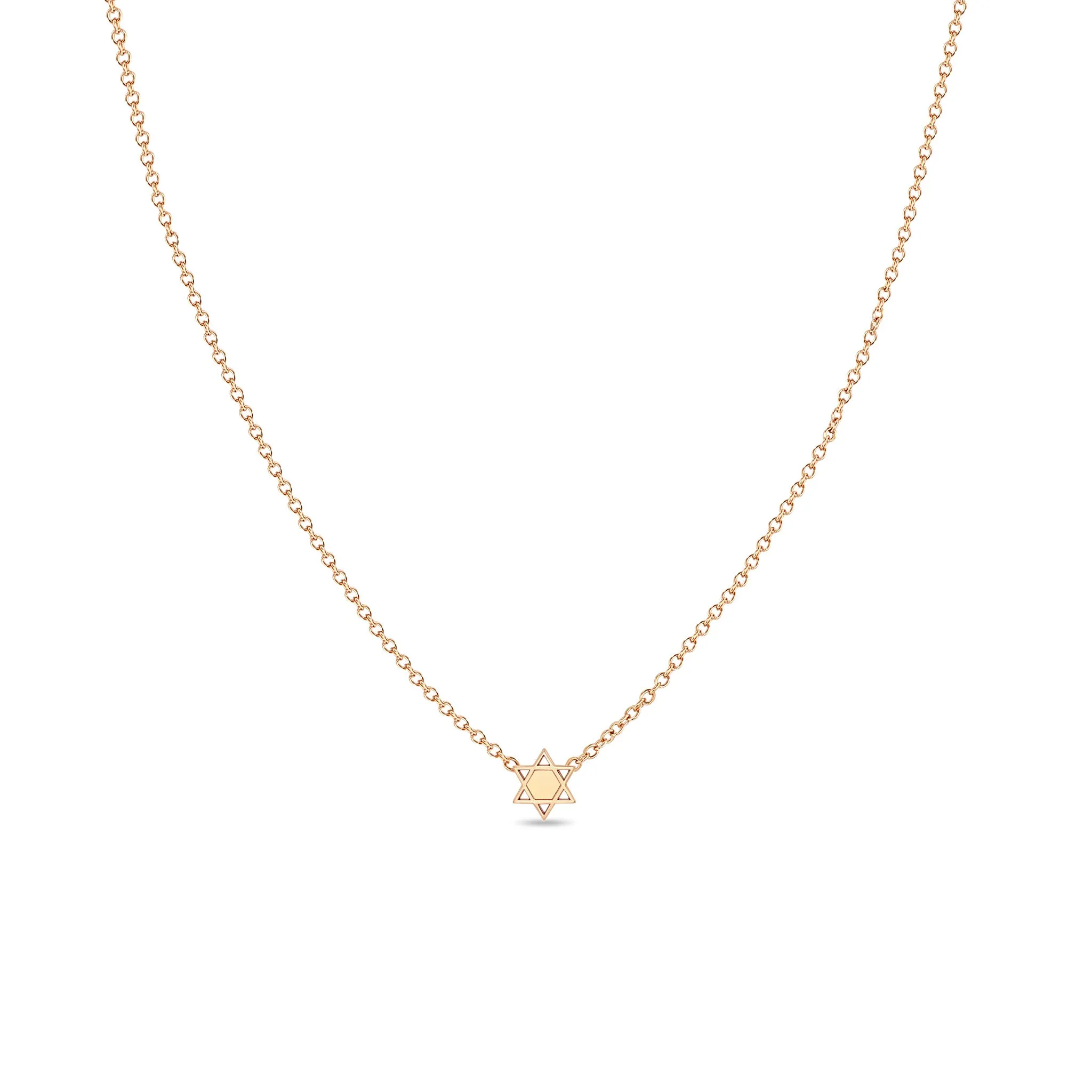 14k Itty Bitty Star of David Necklace sold by Zoe Chicco product image thumbnail 3