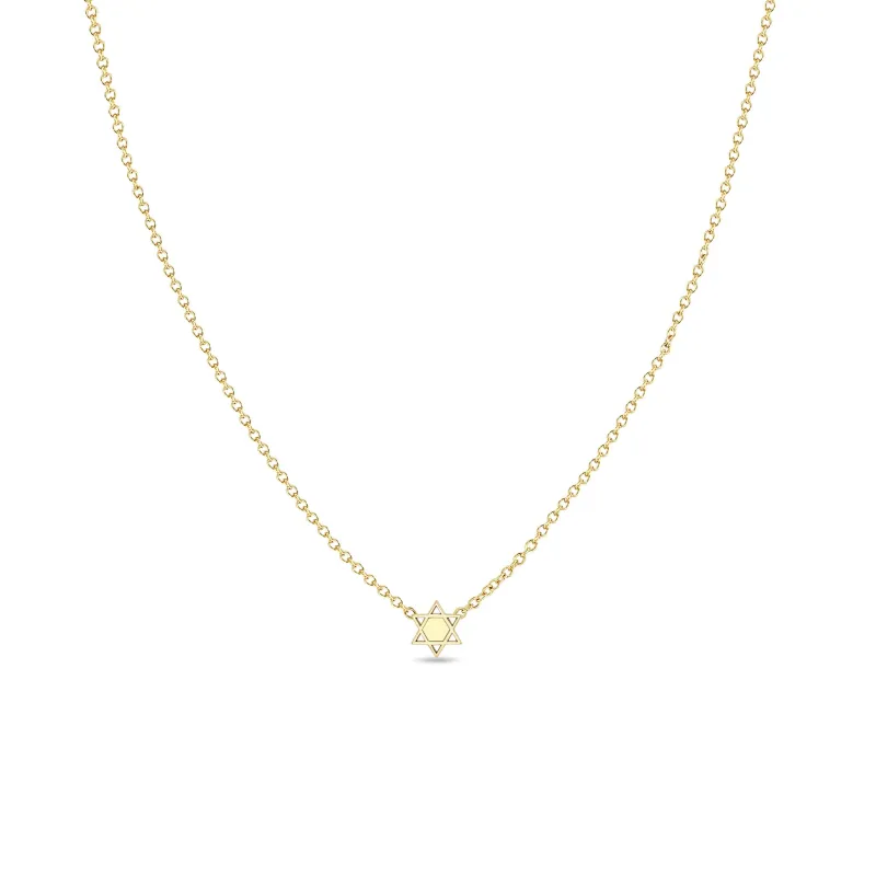 14k Itty Bitty Star of David Necklace sold by Zoe Chicco
